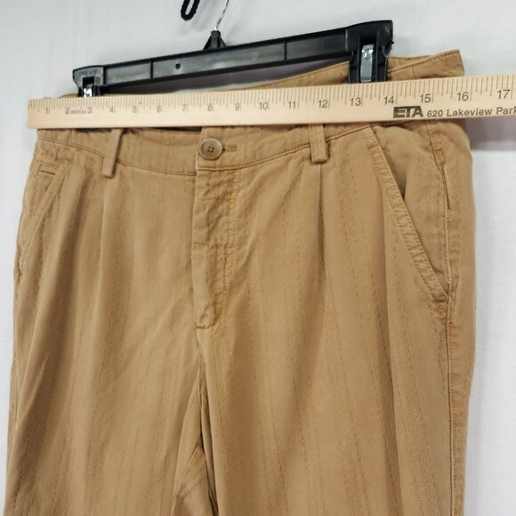 By Anthropologie Pleated Straight Pants Size 28 Textured Trousers High Rise - Picture 4 of 14